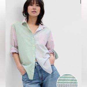 Gap Metallic Stripe Big Shirt